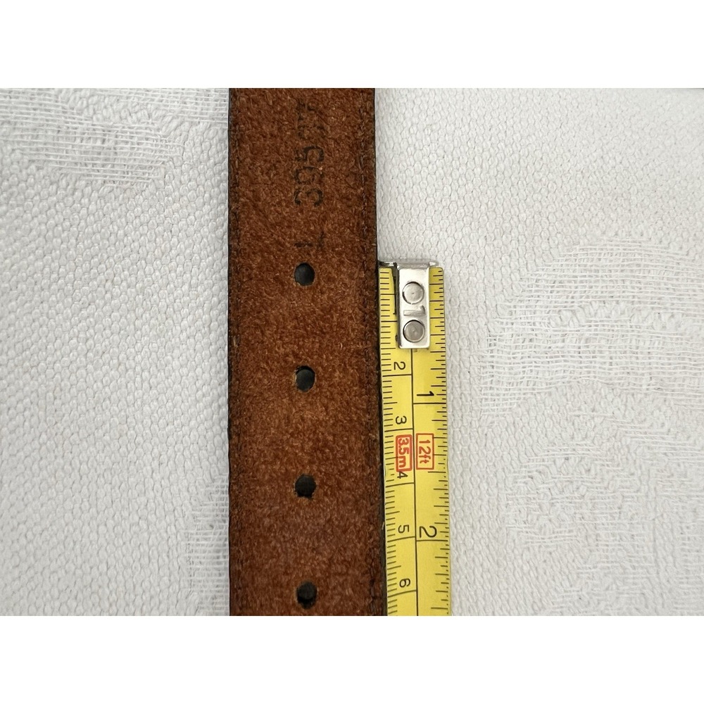 VINTAGE 1995 Brighton Women's Medium 31.5" 34.5" Concho Leather Belt Silver Tone - Picture 16 of 16